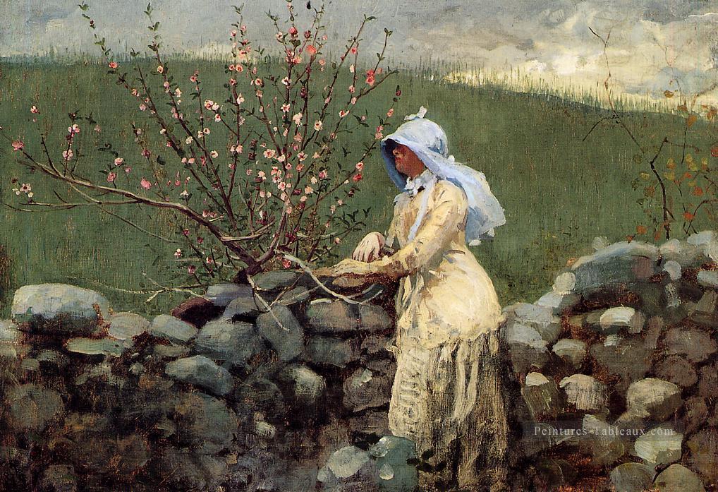 Peach Blossoms2 réalisme peintre Winslow Homer Peintures à l'huile